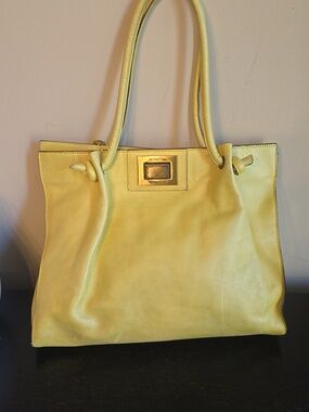 Paolo Masi Yellow Leather Tote Bag